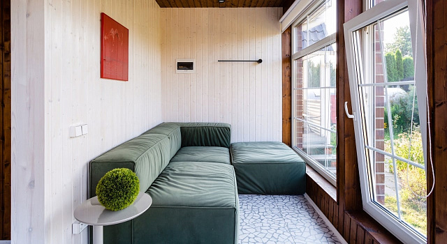 Диван для балкона и лоджии-5, Угловой диван Драм для веранды